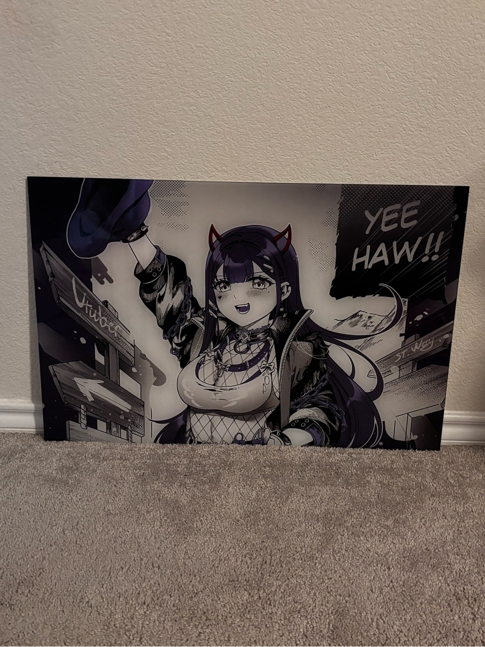 Purple Anime Wall Art Poster - Yee Haw Design